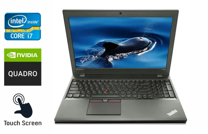 Ноутбук Lenovo ThinkPad W550s / 15.6" (2880x1620) IPS Touch / Intel Core i7-5600U (2 (4) ядра по 2.6 - 3.2 GHz) / 16 GB DDR3 / 480 GB SSD / nVidia Quadro K620M, 2 GB DDR3, 64-bit / WebCam / Windows 10 б/в - зображення 1