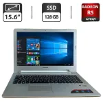 Ноутбук Б-клас Lenovo IdeaPad 500-15 / 15.6" (1366x768) TN / AMD FX-8800P (4 ядра по 2.1 - 3.4 GHz) / 12 GB DDR3 / 128 GB SSD / AMD Radeon R5 M430, 4 GB GDDR3, 64-bit / WebCam / HDMI б/в