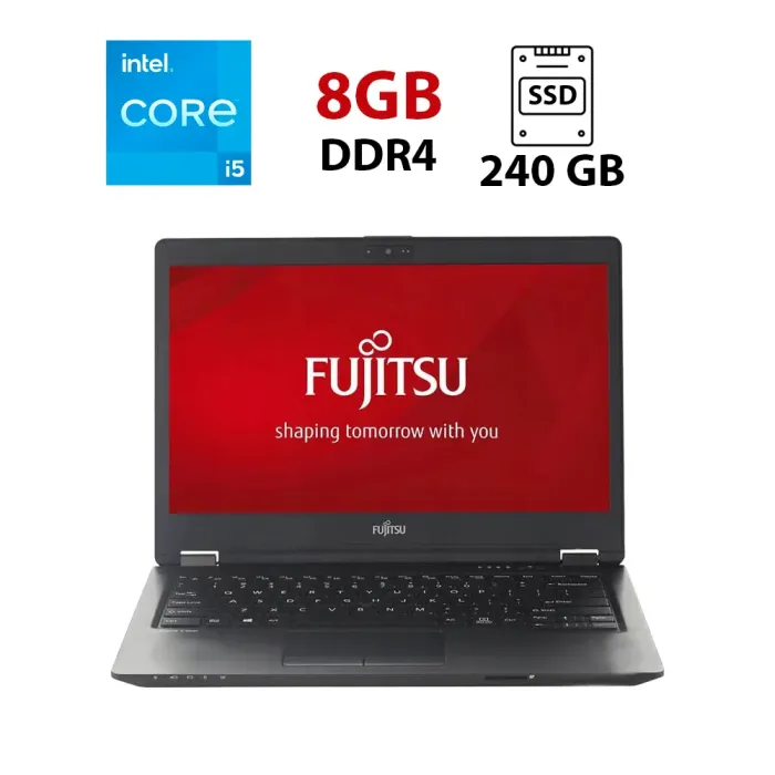 Ноутбук Fujitsu LifeBook U749 / 14" (1920x1080) IPS Touch / Intel Core i5-8250U (4 (8) ядра по 1.6 - 3.4 GHz) / 8 GB DDR4 / 240 GB SSD / Intel UHD Graphics 620 / WebCam / 4G б/в - зображення 1
