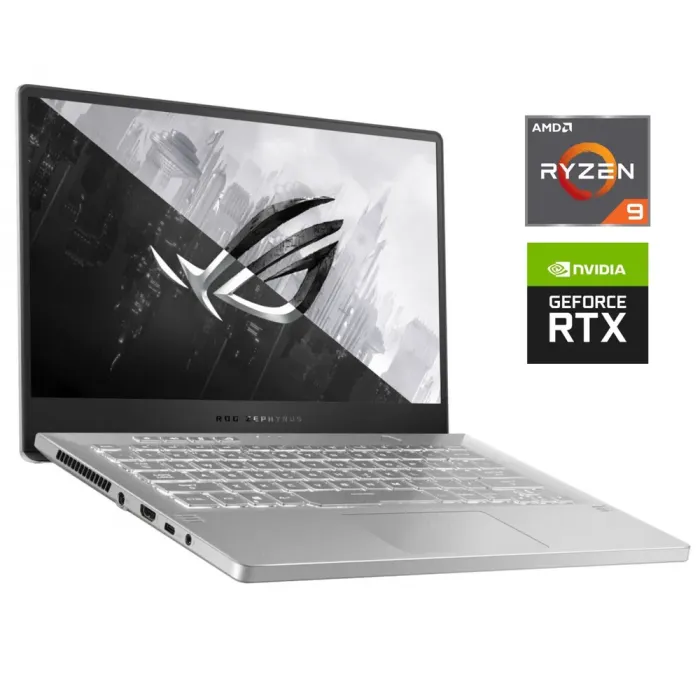 Ігровий ультрабук Б-класу Asus ROG Zephyrus G14 GA401IV / 14" (1920x1080) IPS / AMD Ryzen 9 4900HS (8 (16) ядер по 3.0 - 4.3 GHz) / 16 GB DDR4 / 512 GB SSD NVMe / nVidia GeForce RTX 2060 Max-Q, 6 GB GDDR6, 192-bit б/в - зображення 1