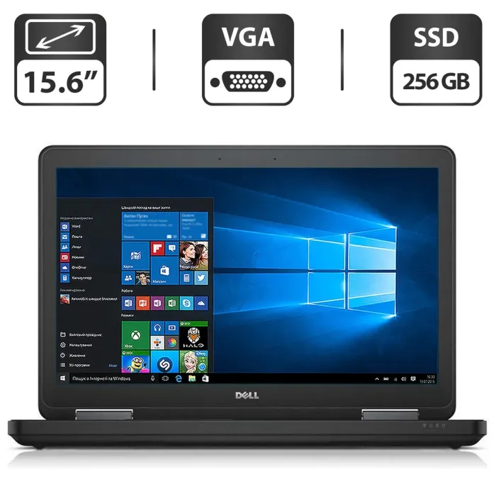 Ноутбук Dell Latitude E5540 / 15.6'' (1366x768) TN / Intel Core i3-4010U (2 (4) ядра по 1.7 GHz) / 4 GB DDR3 / 256 GB SSD / Intel HD Graphics 4400 / DVD-ROM / VGA - зображення 1