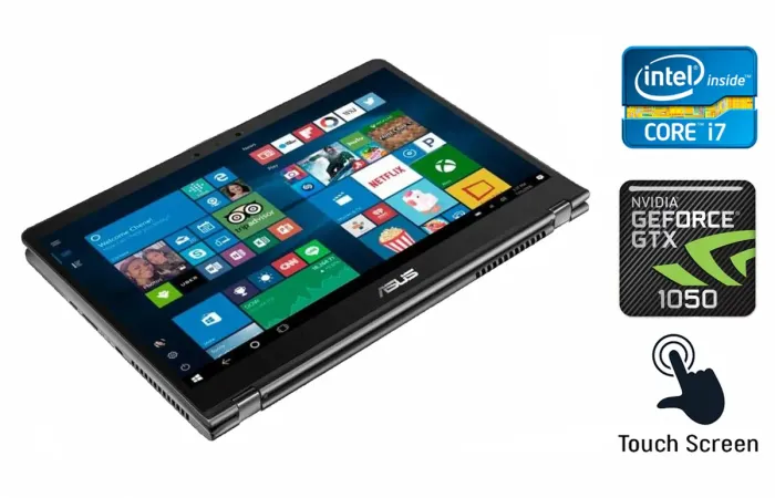 Ноутбук-трансформер Asus Q535U / 15.6" (3840x2160) IPS Touch / Intel Core i7-8550U (4 (8) ядра по 1.8 - 4.0 GHz) / 16 GB DDR4 / 256 GB SSD + 2000 GB HDD / nVidia Geforce GTX 1050, 4 GB GDDR5, 128-bit / WebCam / HDMI / Windows 10 б/у - зображення 1