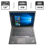 Ноутбук Lenovo ThinkPad T450s / 14" (1600x900) TN / Intel Core i5-5300U (2 (4) ядра 2.3 - 2.9 GHz) / 8 GB DDR3 / 128 GB SSD / Intel HD Graphics 5500 / WebCam б/в