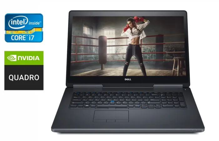 Мобільна робоча станція Dell Precision 7720 / 17.3" (1920x1080) IPS / Intel Core i7-7820HQ (4 (8) ядра по 2.9 - 3.9 GHz) / 32 GB DDR4 / 512 GB SSD / nVidia Quadro P4000, 8 GB GDDR5, 256-bit / HDMI / Windows 10 б/в - зображення 1