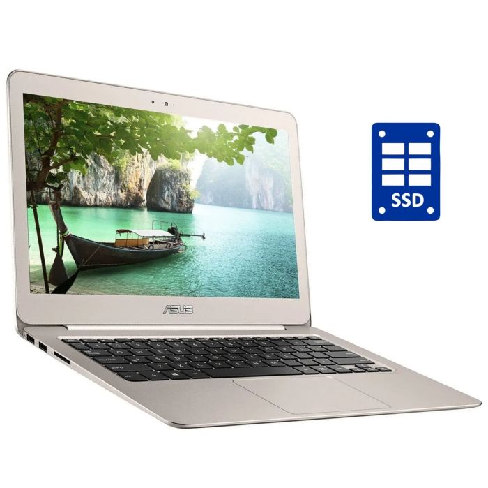 Ультрабук Б-клас Asus ZenBook UX305C / 13.3" (1920x1080) IPS / Intel Core m3-6Y30 (2 (4) ядра по 2.2 GHz) / 8 GB DDR3 / 128 GB SSD / Intel HD Graphics 615 / WebCam / Win 10 Home б/в - зображення 1