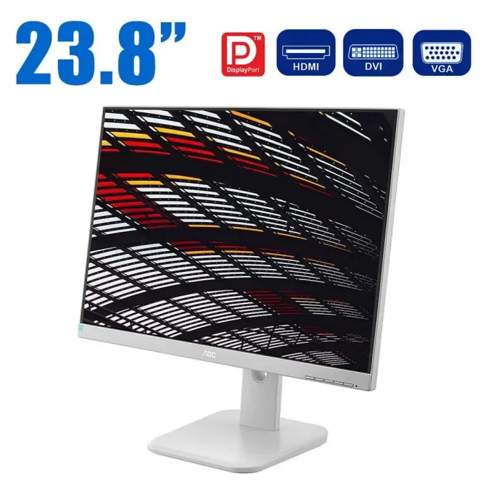 Монітор AOC 24P1 / 23.8" (1920x1080) IPS / VGA, DVI, DisplayPort, HDMI, USB / Вбудовані колонки 2x 2W б/в - зображення 1