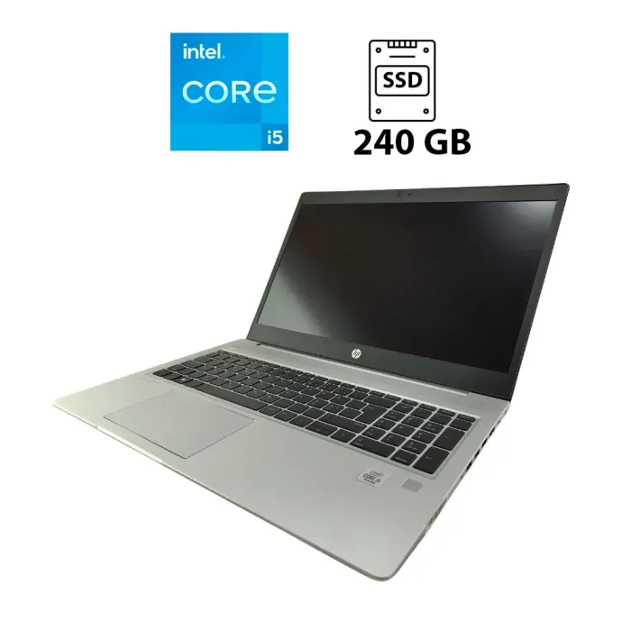 Ноутбук HP ProBook 450 G7 / 15.6" (1920x1080) IPS / Intel Core i5-10210U (4 (8) ядра по 1.6 - 4.2 GHz) / 16 GB DDR4 / 240 GB SSD / Intel UHD Graphics / WebCam / USB 3.1 / HDMI б/в - зображення 1