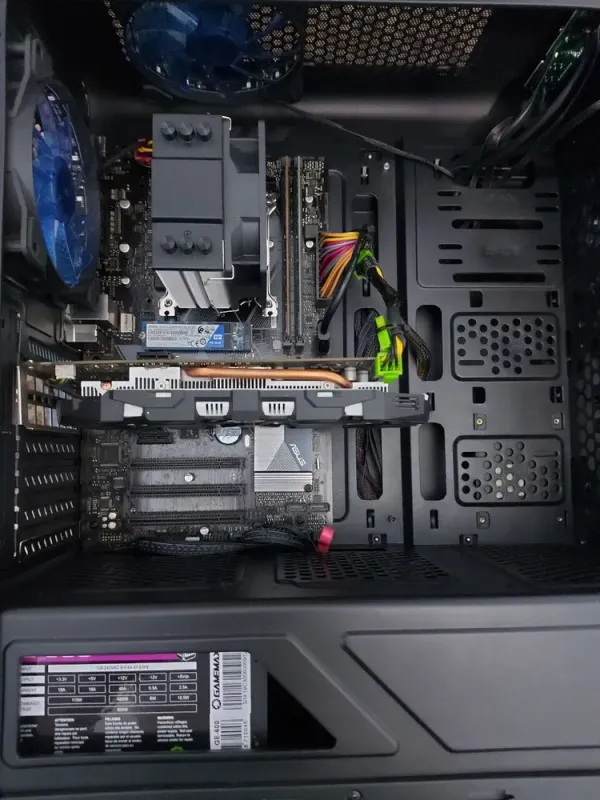 Комплект ПК: GameMax StarLight B-FRGB Black Tower / Intel Core i5-8400 (6 ядер по 2.8 - 4.0 GHz) / 16 GB DDR4 / 480 GB SSD + 500 GB SSD / nVidia P106-100, 6 GB GDDR5, 192-bit / 600W + Монітор LG 24MB37PM-B / 24" (1920x1080) IPS б/в - зображення 5