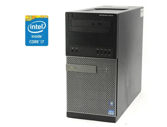 ПК Dell OptiPlex 9010 Tower / Intel Core i7-3770 (4 (8) ядра по 3.4 - 3.9 GHz) / 16 GB DDR3 / 128 GB SSD + 500 GB HDD / Intel HD Graphics 4000 / DVD-RW б/в - зображення 1