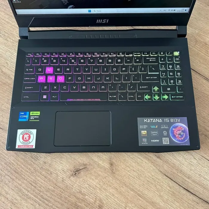 Ігровий ноутбук MSI Katana 15 B13VFK / 15.6" (1920x1080) IPS / Intel Core i7-13620H (10 (16) ядер по 3.6 - 4.9 GHz) / 16 GB DDR4 / 1000 GB SSD / nVidia GeForce RTX 4060, 8 GB GDDR6, 128-bit / WebCam б/в - зображення 7