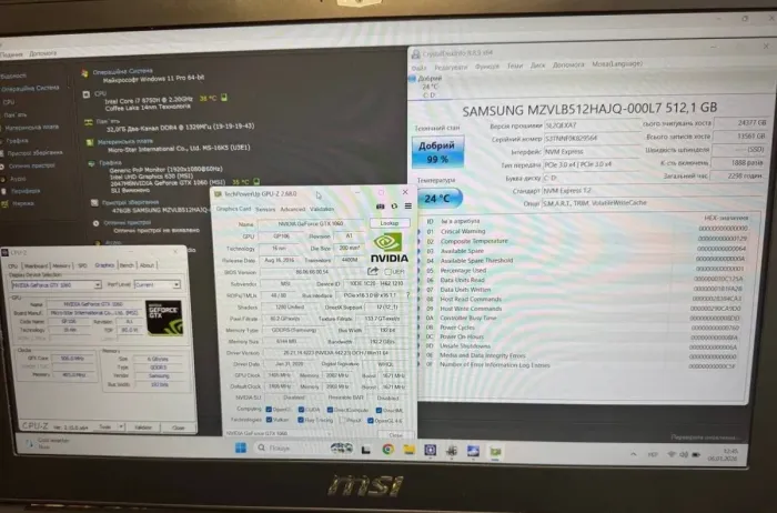 Ігровий ноутбук MSI MegaBook GS63 Stealth 8RE / 15.6" (1920x1080) IPS / Intel Core i7-8750H (6 (12) ядер по 2.2 - 4.1 GHz) / 32 GB DDR4 / 512 GB SSD / nVidia GeForce GTX 1060, 6 GB GDDR5, 192-bit / WebCam б/в - изображение 12