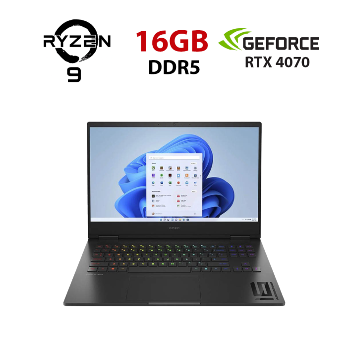 Ігровий ноутбук HP Omen 16-XF0026NO / 16" (1920x1080) IPS / AMD Ryzen 9 7940HS (8 (16) ядер по 4,0 - 5,2 ГГц) / 16 ГБ DDR5 / 240 ГБ SSD / nVidia GeForce RTX 4070, 8 ГБ GDDR6, 128-біт / Веб-камера б/в - зображення 1