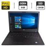 Ноутбук Б-клас Fujitsu LifeBook E458 / 15.6" (1920x1080) TN / Intel Core i5-7200U (2 (4) ядра по 2.5 - 3.1 GHz) / 8 GB DDR4 / 128 GB SSD / Intel HD Graphics 620 / WebCam б/в