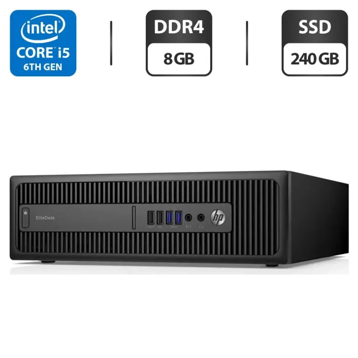 Комп'ютер HP ProDesk 600 G2 SFF / Intel Core i5-6500 (4 ядра по 3.2 - 3.6 GHz) / 8 GB DDR4 / 240 GB SSD / Intel HD Graphics 530 / DVD-ROM б/в - зображення 1