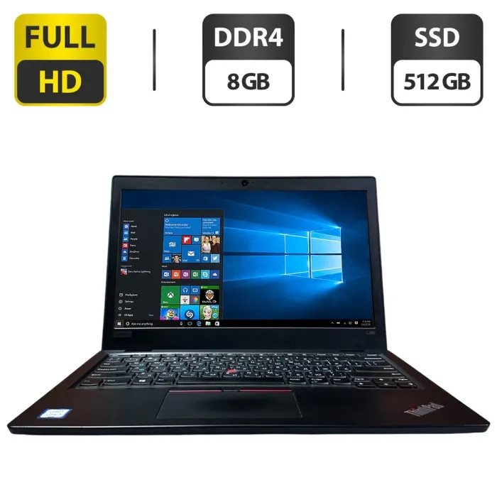 Ультрабук Б-клас Lenovo ThinkPad L380 / 13.3" (1920x1080) IPS / Intel Core i3-8130U (2 (4) ядра по 2.2 - 3.4 GHz) / 8 GB DDR4 / 512 GB SSD / Intel UHD Graphics 620 / WebCam б/в - зображення 1