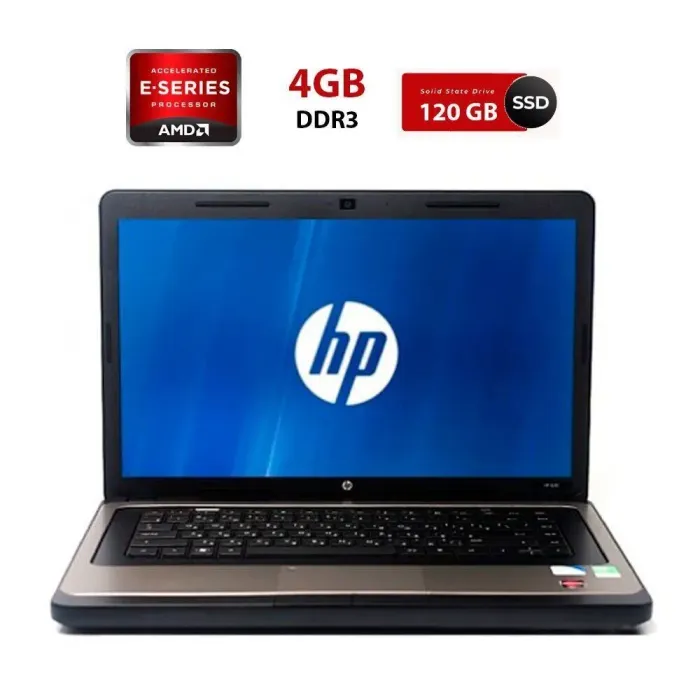 Ноутбук Б-клас HP 635 / 15.6" (1366x768) TN / AMD E-350 (2 ядра по 1.6 GHz) / 4 GB DDR3 / 120 GB SSD / AMD Radeon HD 6310 Graphics / WebCam б/в - зображення 1