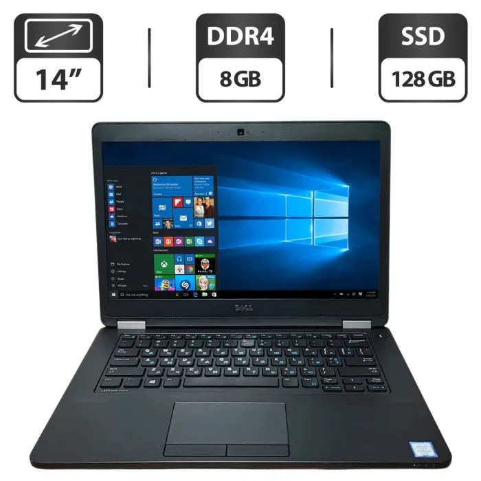 Ультрабук Dell Latitude E5470 / 14" (1366x768) TN / Intel Core i5-6200U (2 (4) ядра по 2.3 - 2.8 GHz) / 8 GB DDR4 / 128 GB SSD / Intel HD Graphics 520 / WebCam б/в - зображення 1