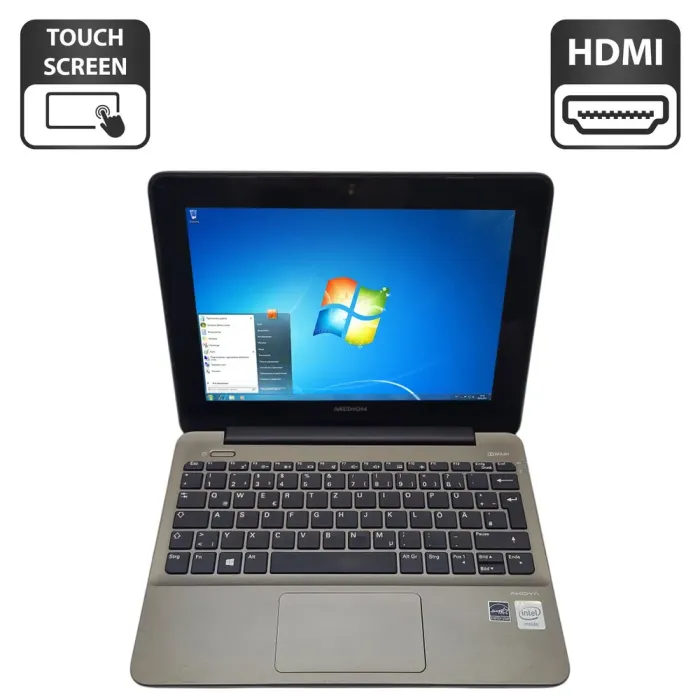Нетбук Б-клас Acer Medion 101 / 10.1" (1024x768) TN Touch / Intel Celeron N2807 (2 ядра по 1.58 - 2.16 GHz) / 4 GB DDR3 / 120 GB HDD / Intel HD Graphics / WebCam б/в - зображення 1