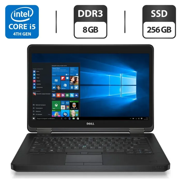 Ноутбук Dell Latitude E5440 / 14" (1600x900) TN / Intel Core i5-4300U (2 (4) ядра по 1.9 - 2.9 GHz) / 8 GB DDR3 / 256 GB SSD / Intel HD Graphics 4400 / WebCam б/у - зображення 1