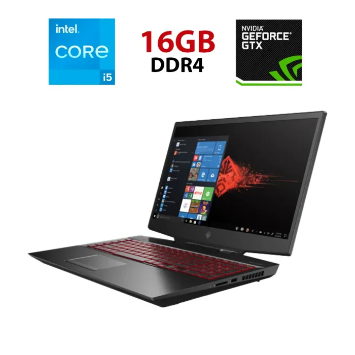 Ігровий ноутбук HP Omen 17t-cb000 / 17.3" (1920x1080) IPS / Intel Core i5-9300H (4 (8) ядра по 2.4 - 4.1 GHz) / 16 GB DDR4 / 500 GB SSD / nVidia GeForce GTX 1650, 4 GB GDDR6, 128-bit / WebCam б/в - зображення 1