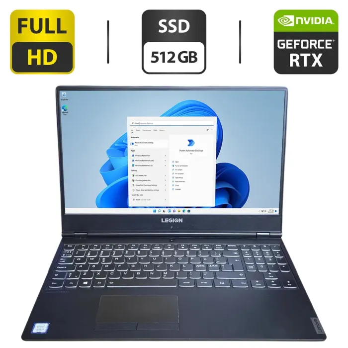 Ігровий ноутбук Lenovo Legion Y540-15IRH / 15.6" (1920x1080) IPS / Intel Core i5-9300H (4 (8) ядра по 2.4 - 4.1 GHz) / 16 GB DDR4 / 512 GB SSD / nVidia GeForce RTX 2060, 6 GB GDDR6, 192-bit / WebCam б/в - зображення 1