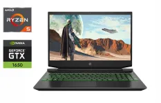 Ігровий ноутбук Б-клас HP Pavilion Gaming 15-ec2121nr / 15.6" (1920x1080) IPS / AMD Ryzen 5 5600H (6 (12) ядер по 3.3 - 4.2 GHz) / 16 GB DDR4 / 512 GB SSD / nVidia GeForce GTX 1650, 4 GB GDDR5, 128-bit / WebCam / Windows 10 б/в