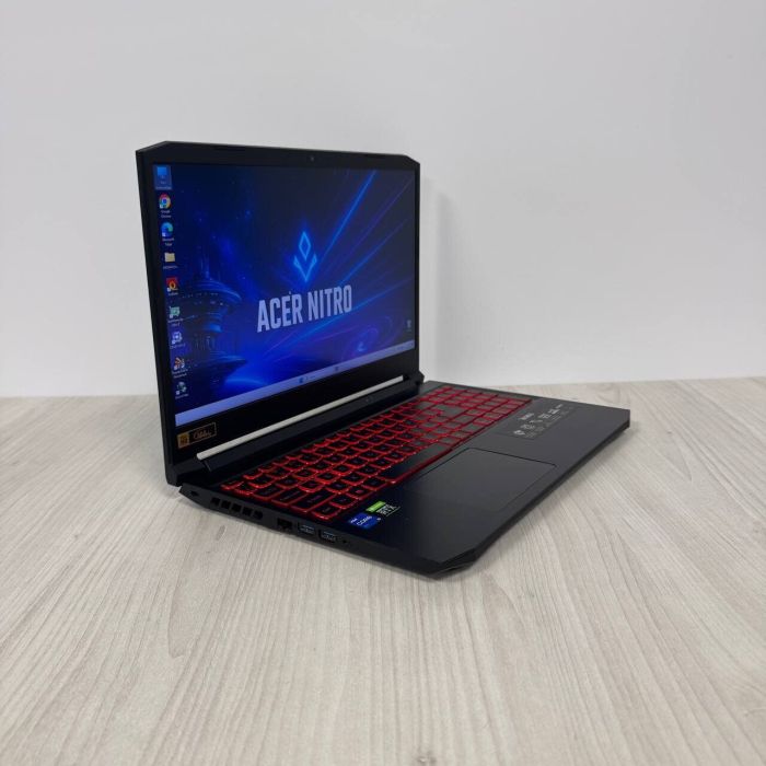 Ігровий ноутбук Acer Nitro 5 AN515-57 / 15.6" (2560x1440) IPS / Intel Core i5-11400H (6 (12) ядер по 2.7 - 4.5 GHz) / 32 GB DDR4 / 256 GB SSD NVMe + 1000 GB HDD / nVidia GeForce RTX 3050, 4 GB GDDR6, 128-bit / WebCam б/в - зображення 4