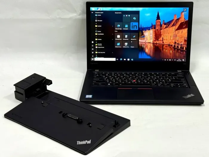 Ноутбук Lenovo ThinkPad T470 / 14" (1920x1080) IPS Touch / Intel Core i5-7300U (2 (4) ядра по 2.6 - 3.5 GHz) / 16 GB DDR4 / 256 GB SSD / Intel HD Graphics 520 / WebCam / Windows 10 Pro + Lenovo Dock Station б/в - зображення 3