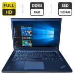 Ноутбук Б-клас Lenovo ThinkPad T450s / 14" (1920x1080) TN / Intel Core i5-5200U (2 (4) ядра по 2.2 - 2.7 GHz) / 8 GB DDR3 / 128 GB SSD / Intel HD Graphics 5500 / WebCam б/в