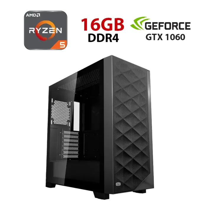 Ігровий ПК Forsage C3D510 BK Tower / AMD Ryzen 5 5500 (6 (12) ядер по 3,6 - 4,2 ГГц) / 16 ГБ DDR4 / 512 ГБ SSD / nVidia GeForce GTX 1060, 6 ГБ GDDR5, 192-bit - зображення 1