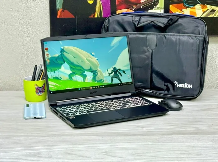 Ігровий ноутбук Acer Nitro 5 AN515-45 / 15.6" (1920x1080) IPS / AMD Ryzen 5 5600H (6 (12) ядер по 3.0 - 4.2 GHz) / 16 GB DDR4 / 512 GB SSD M.2 / nVidia GeForce RTX 3070, 8 GB GDDR6, 256-bit / WebCam / Win 11 Home б/в - зображення 3