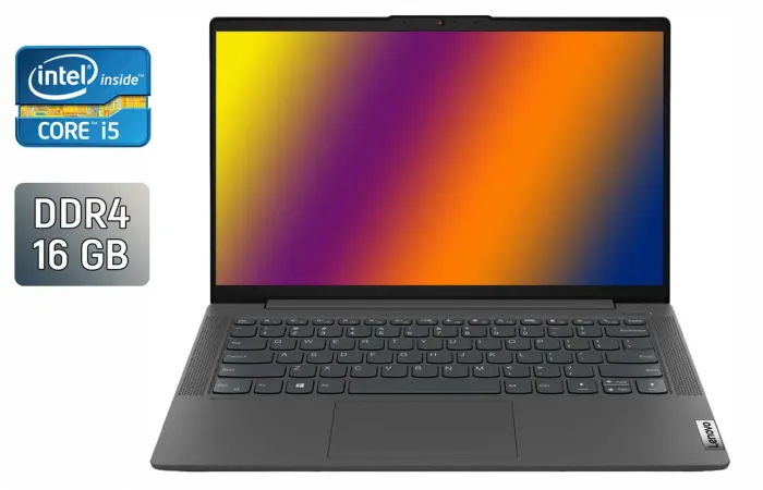 Ультрабук Б-клас Lenovo IdeaPad 5 14ITL05 / 14" (1920x1080) IPS / Intel Core i5-1135G7 (4 (8) ядра по 4.2 GHz) / 16 GB DDR4 / 512 GB SSD / Intel Iris Xe Graphics / WebCam / HDMI б/в - зображення 1