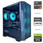 Збірка під замовлення: комп'ютер MSI MAG Forge M100R Black Tower / AMD Ryzen 7 5700X (8 (16) ядер по 3.4 - 4.6 GHz) / 32 GB DDR4 / 1000 GB SSD M.2 / nVidia GeForce RTX 3080, 10 GB GDDR6X, 320-bit / 750W б/в