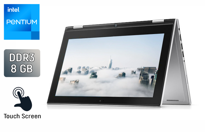 Нетбук-трансформер Dell Inspiron 11-3147 / 11.6" (1366x768) TN Touch / Intel Pentium N3530 (4 ядра по 2.16 - 2.58 GHz) / 8 GB DDR3 / 240 GB SSD / Intel HD Graphics / WebCam / Windows 10 б/в - зображення 1
