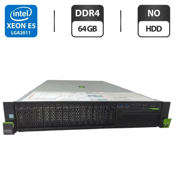 Сервер Fujitsu Primergy RX2540 M2 2U Rack / 2x Intel Xeon E5-2650 v4 (12 (24) ядер по 2.2 - 2.9 GHz) / 64 GB DDR4 / NO HDD / iRMC S4 / 2x 800W б/в - зображення 1