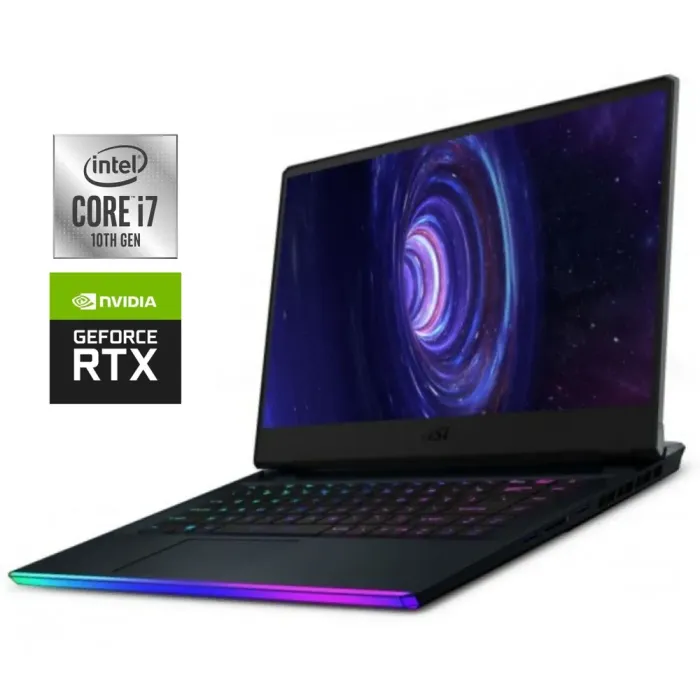 Ігровий ноутбук MSI GE66 Raider 10SFS / 15.6" (1920x1080) IPS / Intel Core i7-10750H (6 (12) ядер по 2,6 - 5,0 ГГц) / 32 ГБ DDR4 / 1000 ГБ SSD NVMe / nVidia GeForce RTX 2070 Super, 8 ГБ GDDR6, 256-bit / WebCam б/в - зображення 1