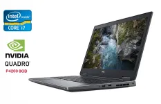 Мобільна робоча станція Dell Precision 7730 / 17.3" (1920x1080) IPS / Intel Core i7-8850H (6 (12) ядер по 2.6 - 4.3 GHz) / 32 GB DDR4 / 512 GB SSD + 512 GB HDD / nVidia Quadro P4200, 8 GB GDDR5, 256-bit / WebCam / Windows 10 б/в