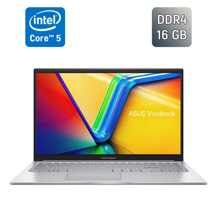 Ноутбук Asus VivoBook F1504V / 15.6" (1920x1080) IPS / Intel Core 5-120U (10 (12) ядер по 1.4 - 5.0 GHz) / 16 GB DDR4 / 500 GB SSD / Intel Graphics / WebCam / TouchID / Windows 11 б/в - зображення 1