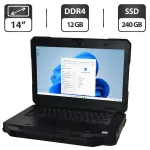 Захищений ноутбук Dell Latitude 5414 Rugged / 14" (1366x768) TN / Intel Core i5-6300U (2 (4) ядра по 2.4 - 3.0 GHz) / 12 GB DDR4 / 240 GB SSD / Intel HD Graphics 520 / WebCam / Wi-Fi / Bluetooth / Windows 11 Pro б/в