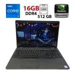 Мобільна робоча станція Dell Precision 3530 / 15.6" (1920x1080) IPS / Intel Core i7-8750H (6 (12) ядер по 2.2 - 4.1 GHz) / 16 GB DDR4 / 512 GB SSD / Quadro P600 Mobile, 4 GB GDDR5, 128-bit / WebCam / Win 11 Pro б/в