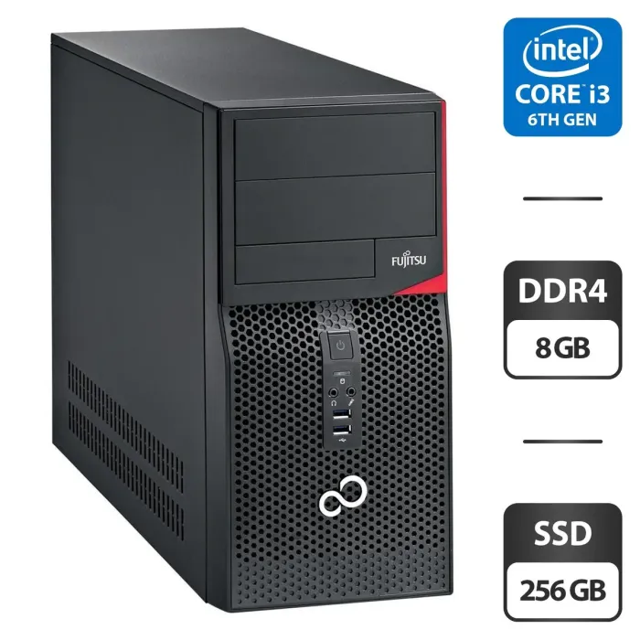 Комп'ютер Fujitsu Esprimo P556 E85 Tower / Intel Core i3-6100 (2 (4) ядра по 3.7 GHz) / 8 GB DDR4 / 256 GB SSD / Intel HD Graphics 530 б/в - зображення 1