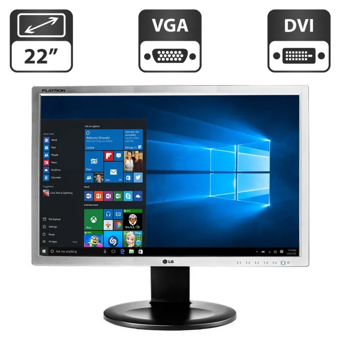 Монітор Б-клас LG Flatron E2210PM / 22" (1680x1050) TN / Встроенніе колонки 2x 2W / VGA, DVI / Pivot / VESA 75x75 б/в - зображення 1