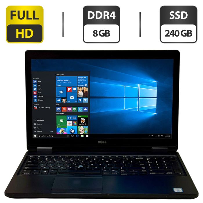 Ноутбук Б-клас Dell Latitude 5580 / 15.6" (1920x1080) IPS / Intel Core i5-7440HQ (4 ядра по 2.8 - 3.8 GHz) / 8 GB DDR4 / 240 GB SSD / Intel HD Graphics 630 / WebCam / Windows 10 Pro б/в - зображення 1