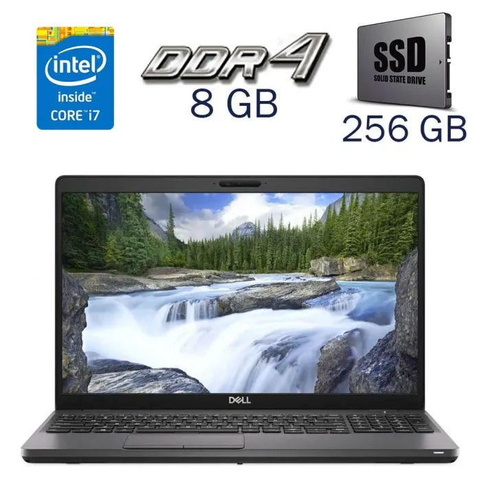 Ігровий ноутбук Dell Latitude 5500 / 15.6" (1920x1080) IPS / Intel Core i7-8665U (4 (8) ядра по 1.9 - 4.8 GHz) / 8 GB DDR4 / 256 GB SSD / AMD Radeon 540X, 2 GB GDDR5, 64-bit / WebCam б/в - зображення 1