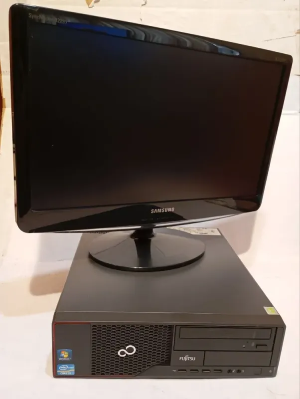 Комплект ПК Б-клас: Fujitsu Esprimo E700 E85+ SFF / Intel Core i5-2400 (4 ядра по 3.1 - 3.4 GHz) / 8 GB DDR3 / 500 GB HDD / Intel HD Graphics 2000 / DVD-RW + Монітор Samsung SyncMaster B2230N / 22" (1920x1080) TN / VGA б/в - зображення 2