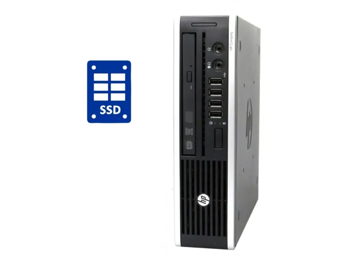 Неттоп Б-клас HP Compaq Elite 8300 USFF / Intel Core i3-3220 (2 (4) ядра по 3.3 GHz) / 4 GB DDR3 / 120 GB SSD / Intel HD Graphics 2500 / DVD-RW б/в - зображення 1
