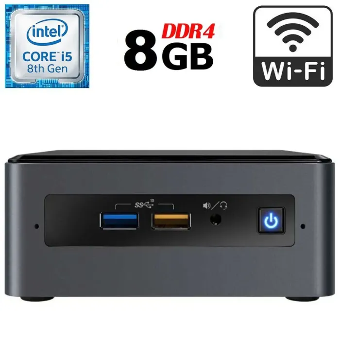 Неттоп Б-клас Intel NUC NUC8BEK USFF / Intel Core i5-8259U (4 (8) ядра по 2.3 - 3.8 GHz) / 8 GB DDR4 / 256 GB SSD M.2 / Intel Iris Plus Graphics 655 / USB 3.1 / HDMI / Wi-Fi б/в - зображення 1