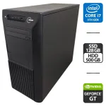 Комп'ютер NoName Tower / Intel Core i7-3770 (4 (8) ядра по 3,4 - 3,9 ГГц) / 16 ГБ DDR3 / 128 ГБ SSD + 500 ГБ HDD / nVidia GeForce GT 710, 2 ГБ GDDR5, 64-біт / DVD-ROM б/в