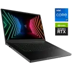 Ігровий ноутбук Б-клас Razer Blade 15 Gaming RZ09-0410 / 15.6" (2560x1440) IPS / Intel Core i7-11800H (8 (16) ядер по 2,3 - 4,6 ГГц) / 16 ГБ DDR4 / 512 ГБ SSD NVMe / nVidia GeForce RTX 3070, 8 ГБ GDDR6, 256-біт / WebCam б/в