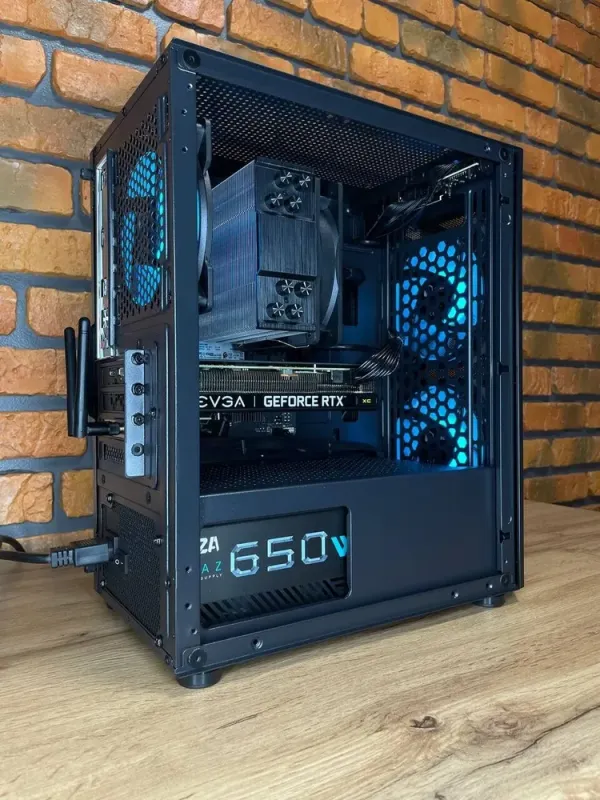 Складання під замовлення: ігровий ПК Qube Wind Black Tower / Intel Core i3-12100F (4(8) ядра по 3.3-4.3GHz) / 16GB DDR4 / 1000GB SSD M.2 / GeForce RTX 3060, 12GB GDDR6, 192-bit / HDMI / 650W - зображення 3